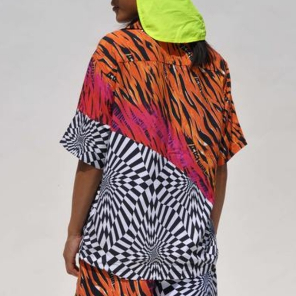 Vans Vault x Aries Distorted Pattern button Unisex Shirt - Picture 3 of 10